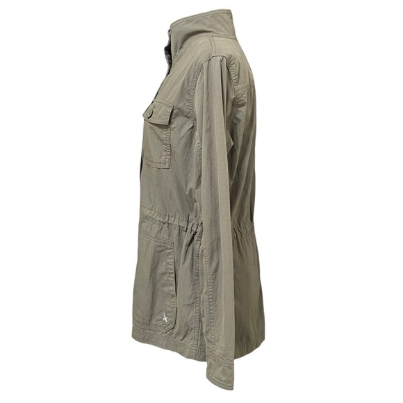 Eddie Bauer Green Utility Jacket Medium Drawstring Waist Grunge Lightweight - Picture 3 of 6